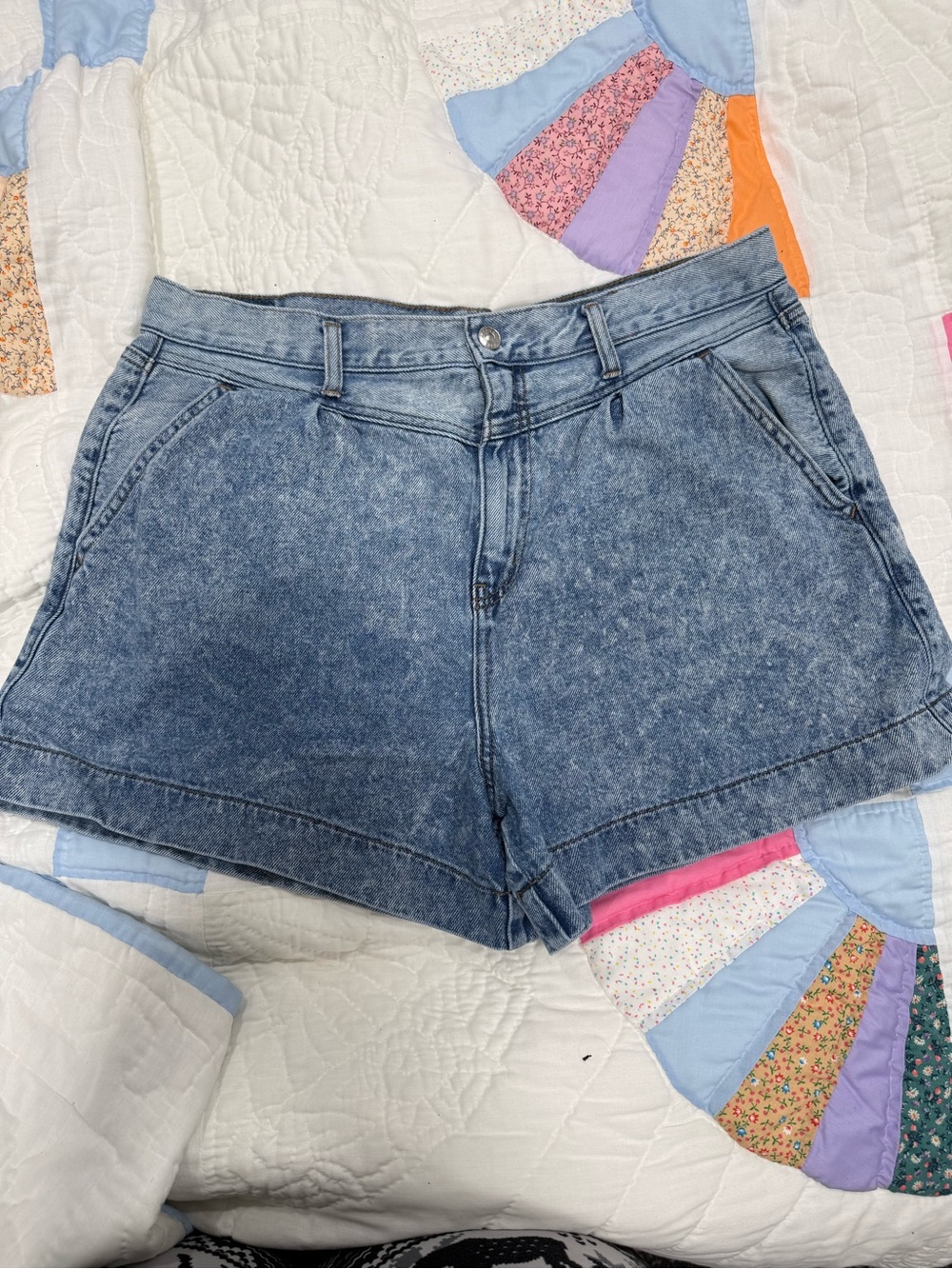 American Eagle Outfitters Faded Blue High-Rise Jean Shorts